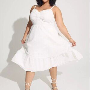 GUC Torrid Midi Poplin Tiered Dress